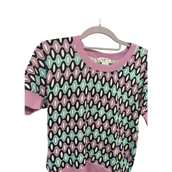 Purple and Black Patterned Women's Top - Picture 3 of 5